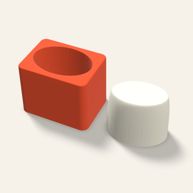 Oval Candle Mold, 3 x 2.5 Inch, 3D render