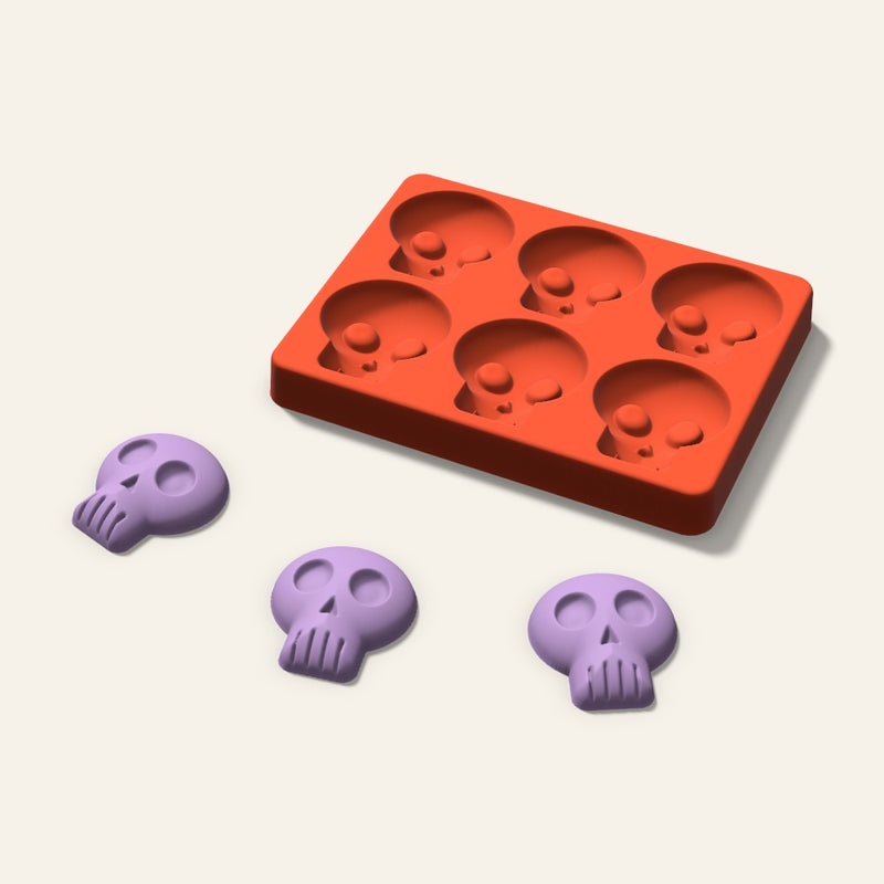 Skull Wax Melt Mold, 2 Inch, 6 Cavity