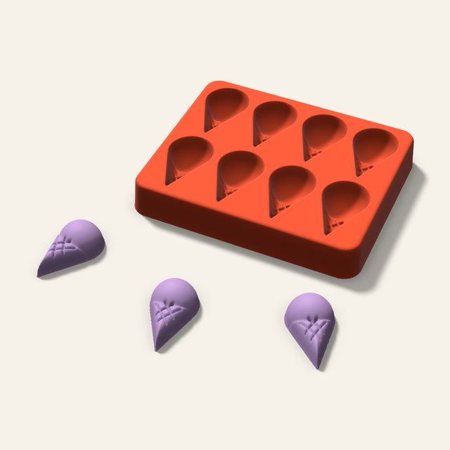 Ice Cream Cone Wax Melt Mold, 1.5 Inch, 8 Cavity, 3D render