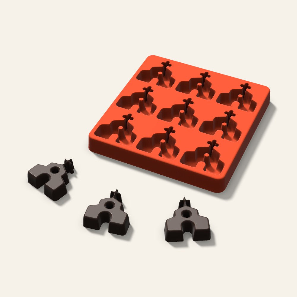 Church Chocolate Mold, 1.75 Inch, 9 Cavity, 3D render