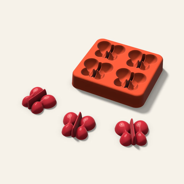 Butterfly Candy Mold, 1.25 Inch, 4 Cavity, 3D render