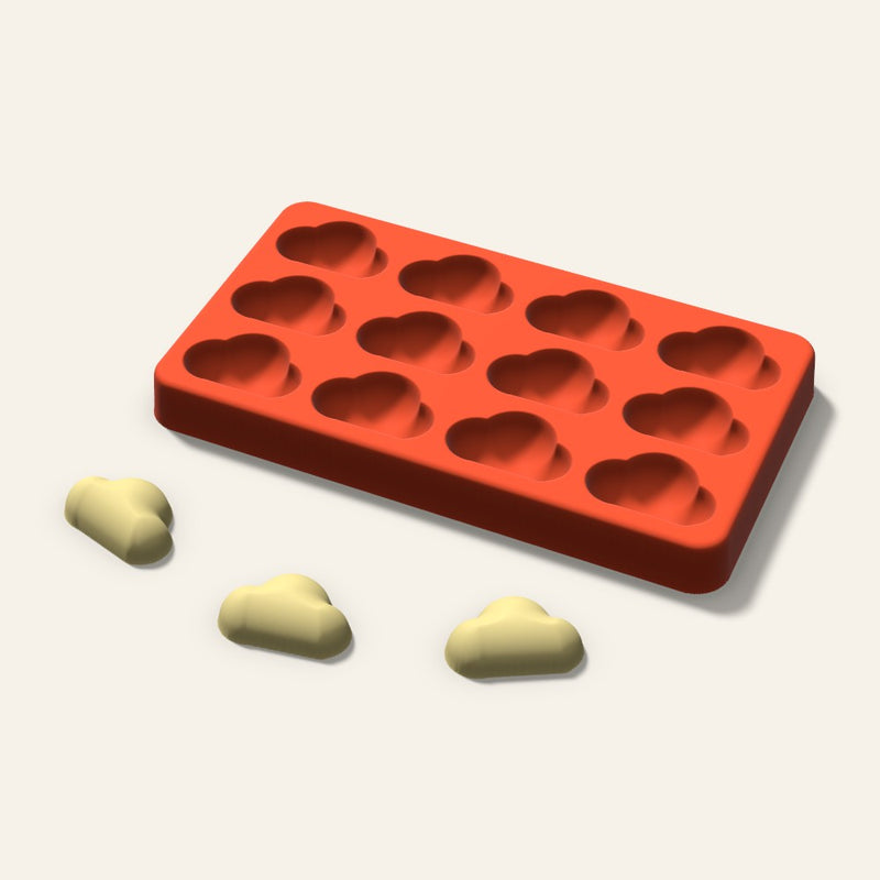 Cloud Butter Pat Mold, 1.25 Inch, 12 Cavity