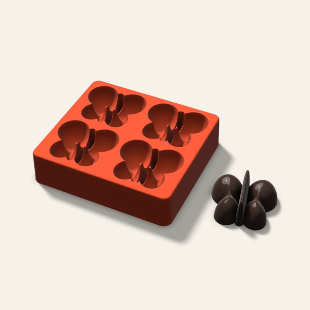 Butterfly Mini Cake Mold, 2.5 Inch, 4 Cavity, 3D render