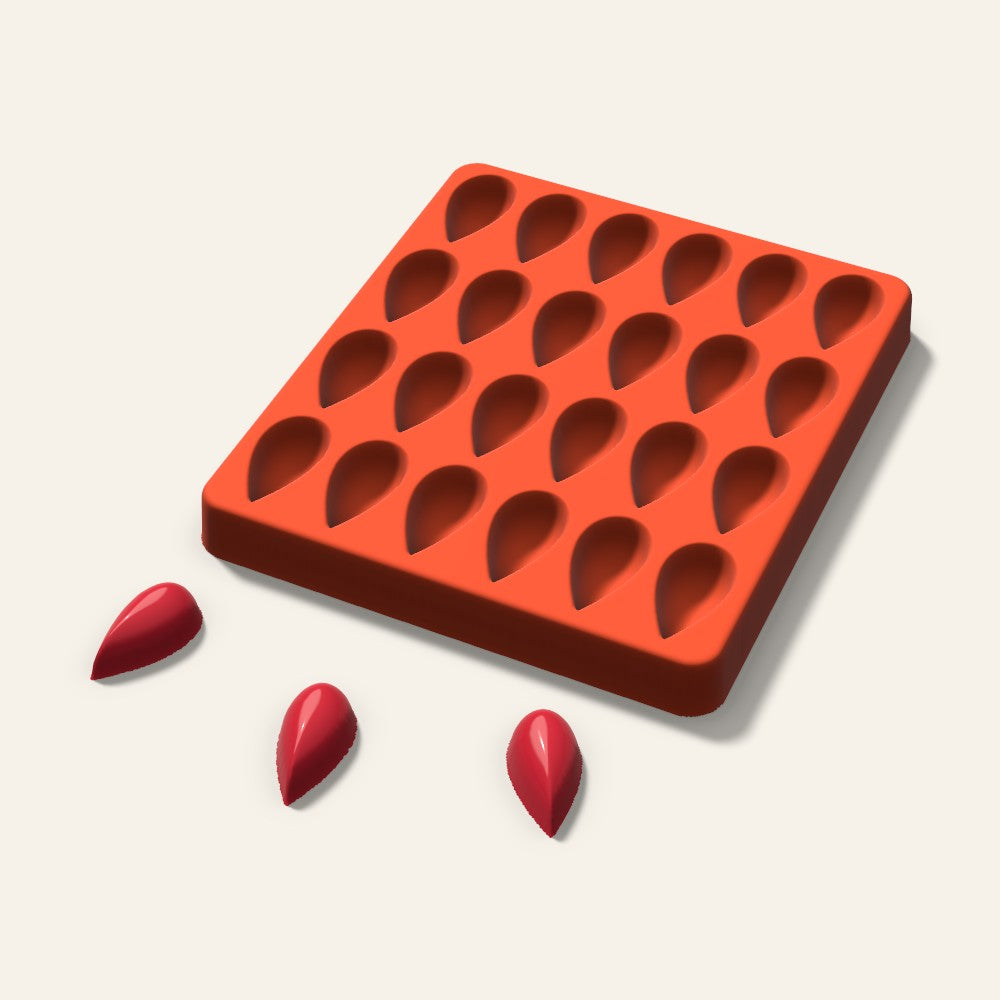 Teardrop Candy Mold, 1.25 Inch, 24 Cavity, 3D render