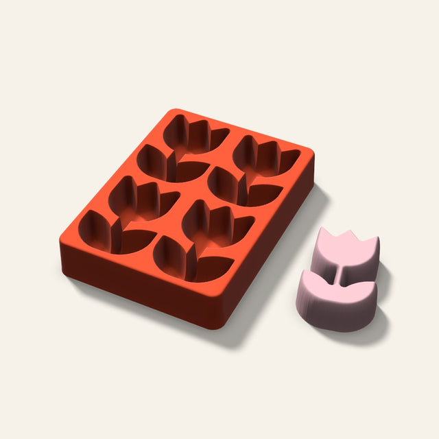 Rose Soap Mold, 3 Inch, 4 Cavity, 3D render