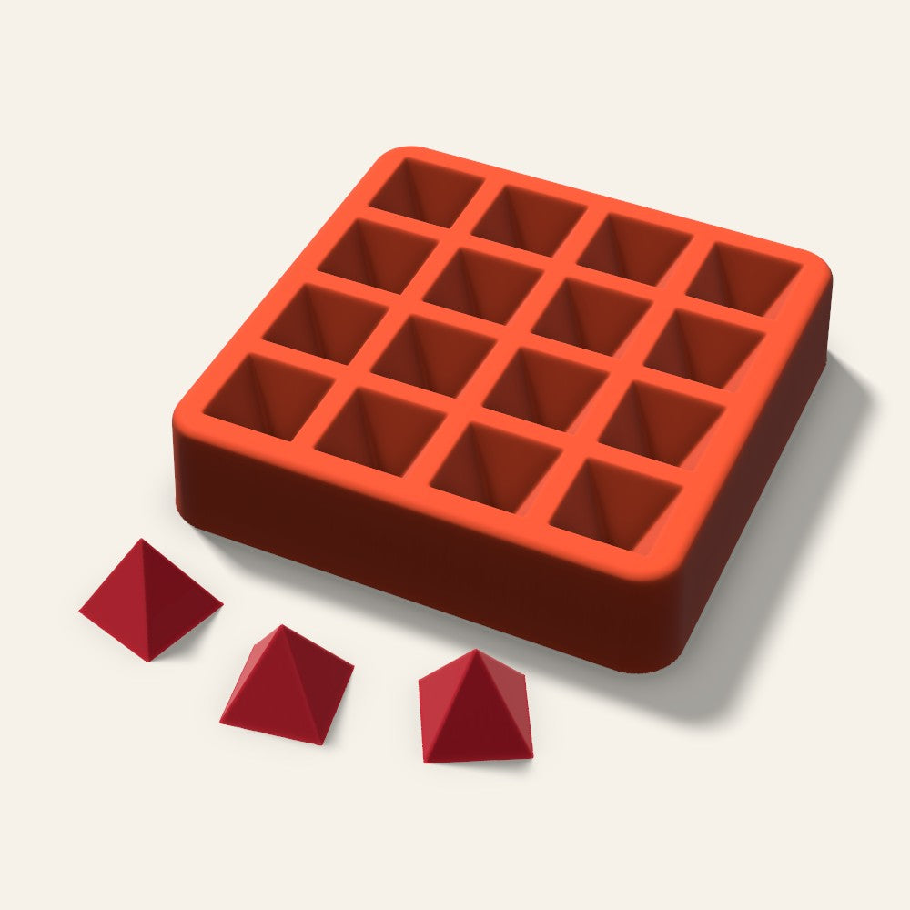 Pyramid Candy Mold, 1 Inch, 16 Cavity, 3D render