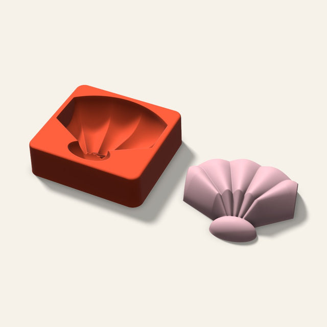Shell Soap Mold, 3.5 Inch, 3D render
