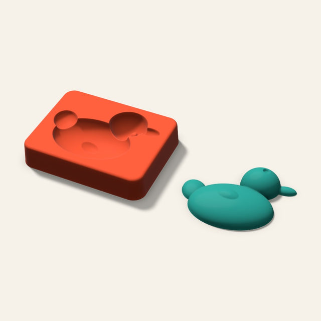 Duck Freshie Mold, 3 Inch, 3D render