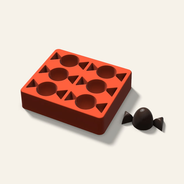Wrapped Candy Mini Cake Mold, 2.5 Inch, 6 Cavity, 3D render