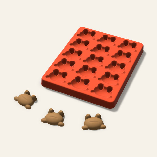 Frog Pet Treat Mold, 1.5 Inch, 15 Cavity, 3D render