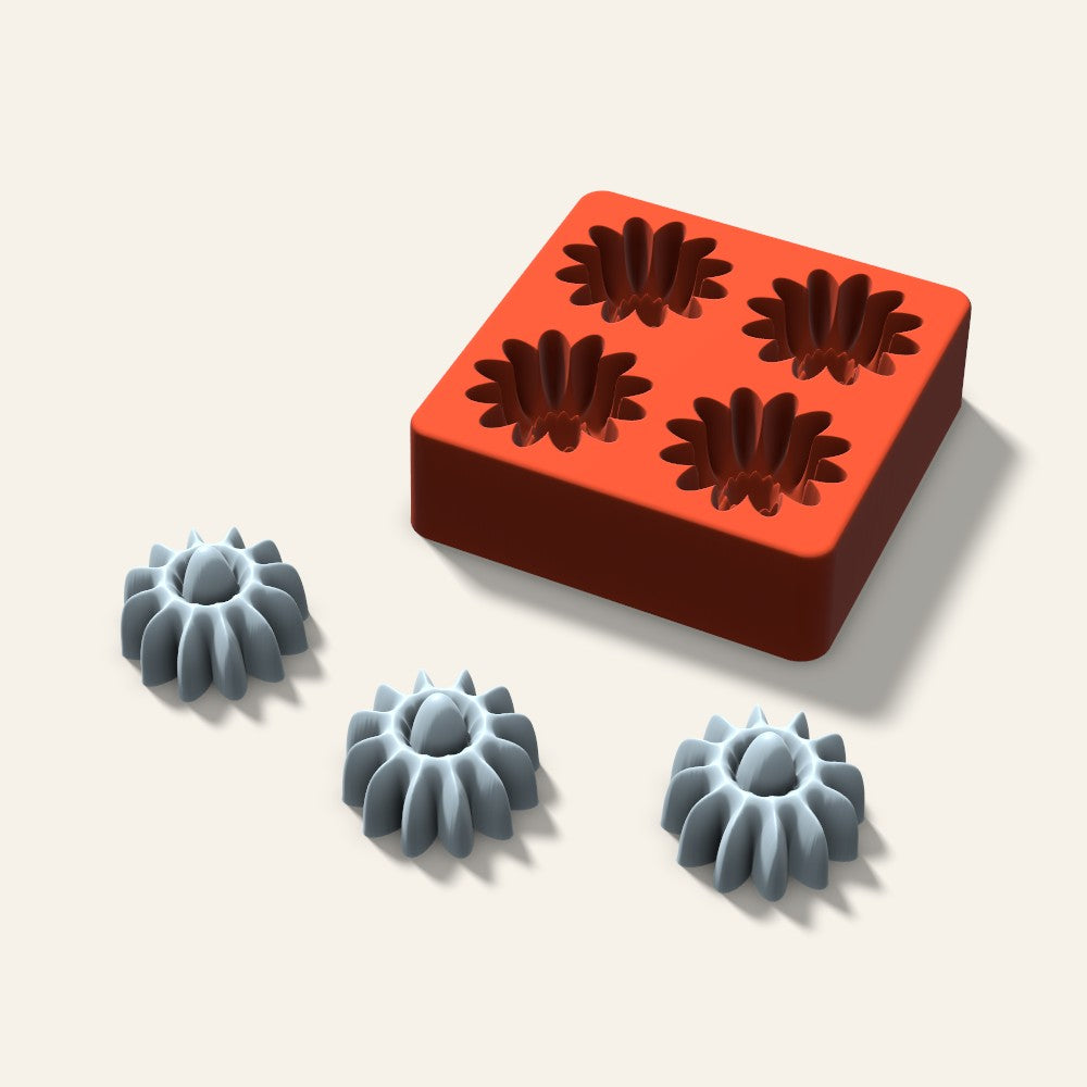 Daisy Ice Mold, 2 Inch, 4 Cavity, 3D render