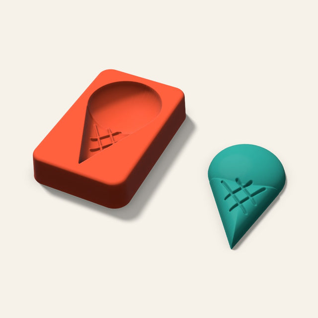 Ice Cream Cone Freshie Mold, 3 Inch, 3D render