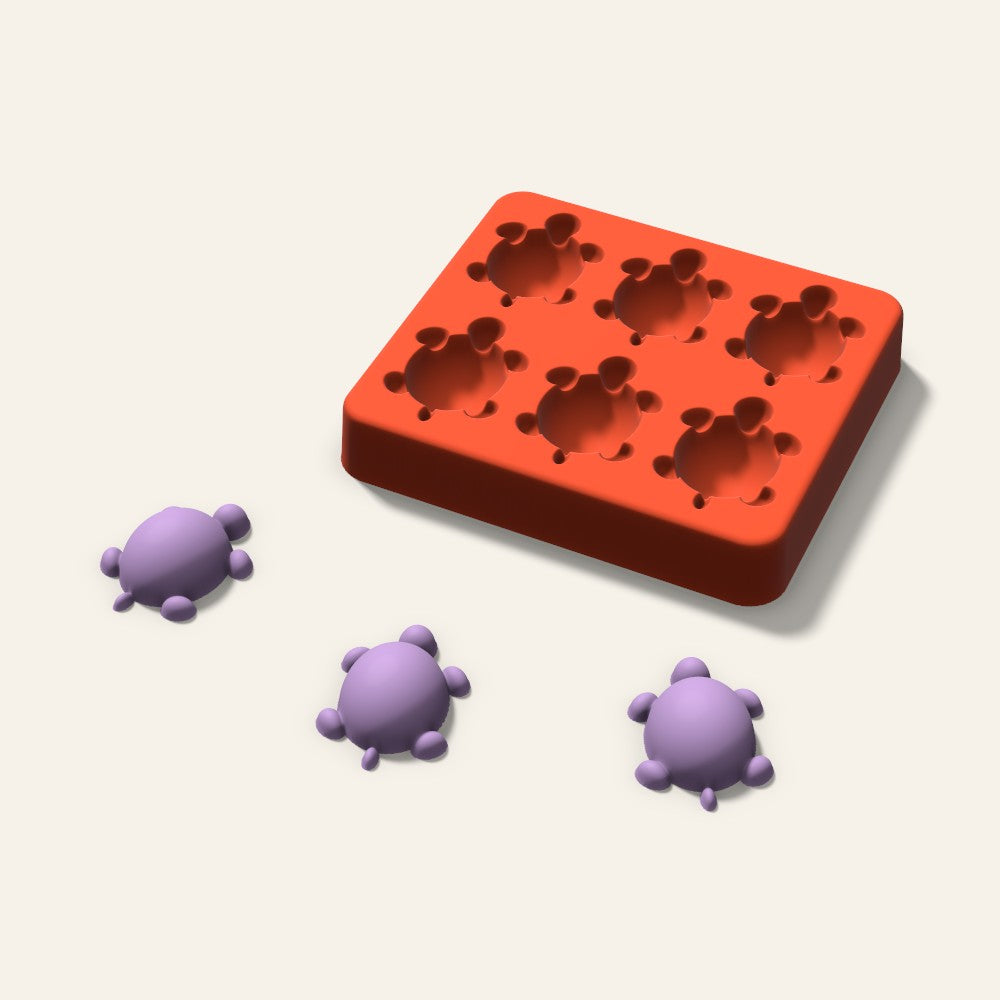 Turtle Wax Melt Mold, 1.5 Inch, 6 Cavity, 3D render