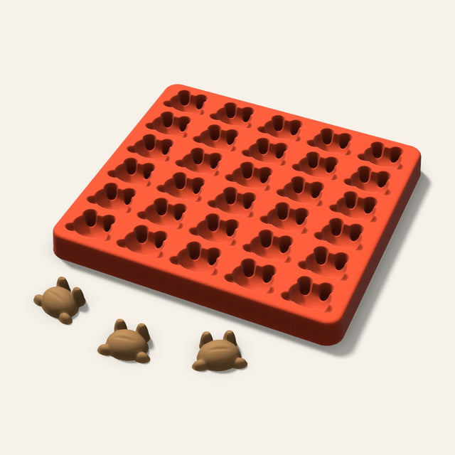 Frog Pet Treat Mold, 1 Inch, 30 Cavity, 3D render