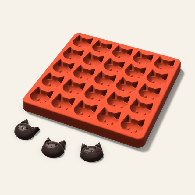 Cat Candy Mold, 1 Inch, 25 Cavity, 3D render