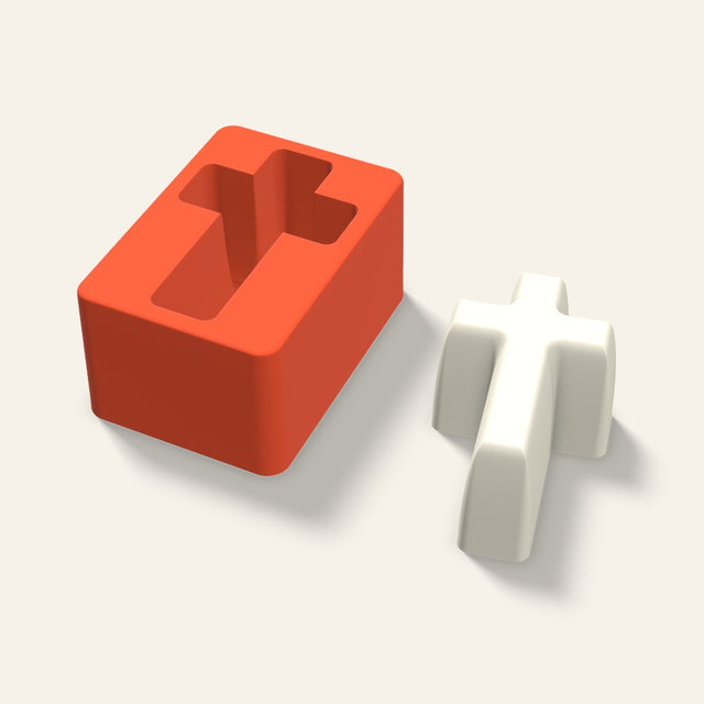 Cross Candle Mold, 4 x 2 Inch, 3D render