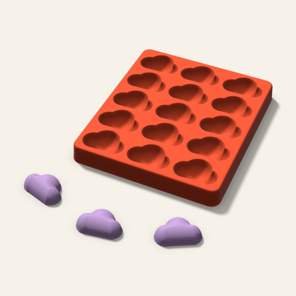 Cloud Wax Melt Mold, 1.5 Inch, 15 Cavity, 3D render