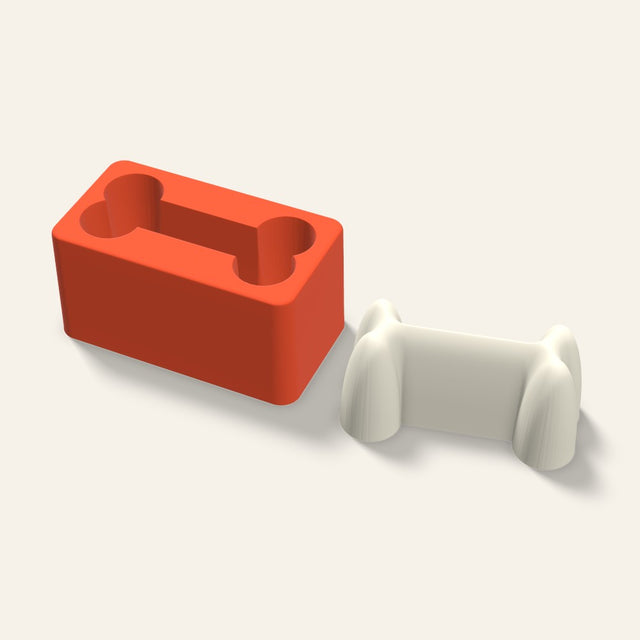 Dog Bone Candle Mold, 4 x 2 Inch, 3D render