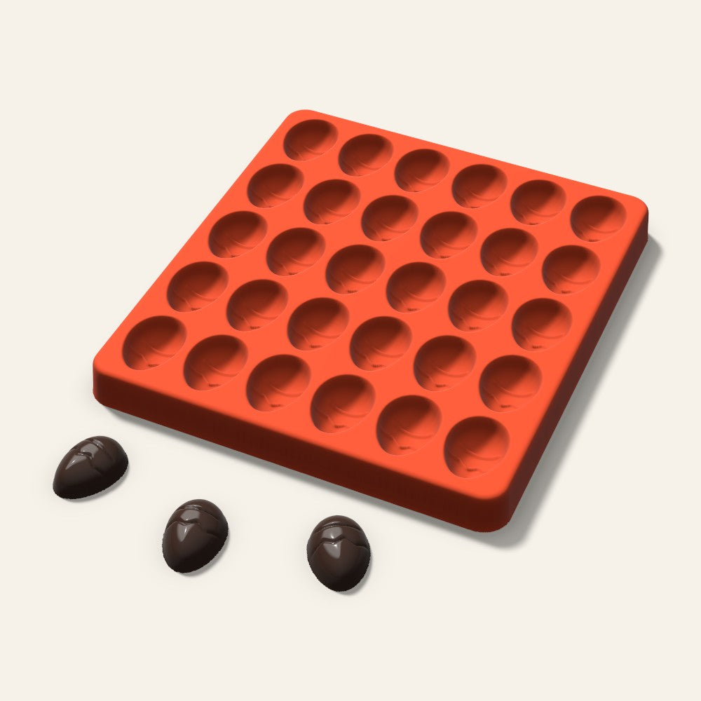 Decorated Egg Candy Mold, 1 Inch, 30 Cavity, 3D render
