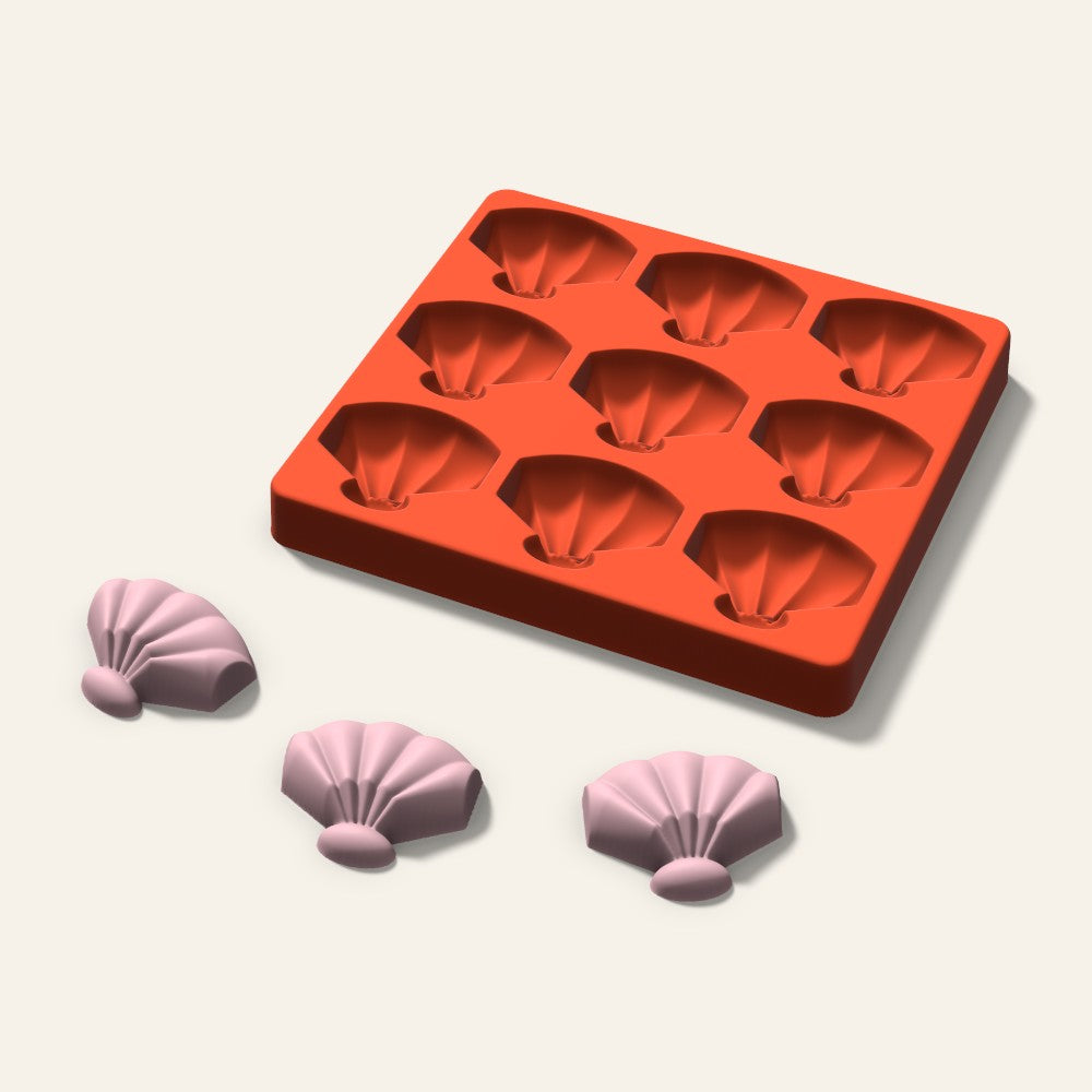 Shell Soap Mold, 2 Inch, 9 Cavity, 3D render