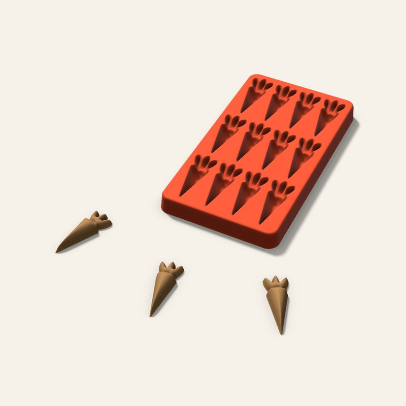 Carrot Pet Treat Mold, 2 Inch, 12 Cavity