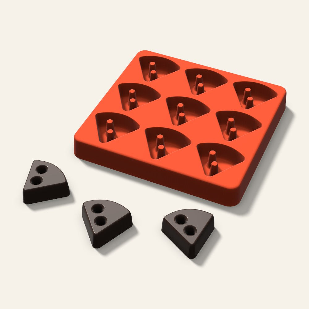Pizza Slice Chocolate Mold, 1.5 Inch, 9 Cavity, 3D render