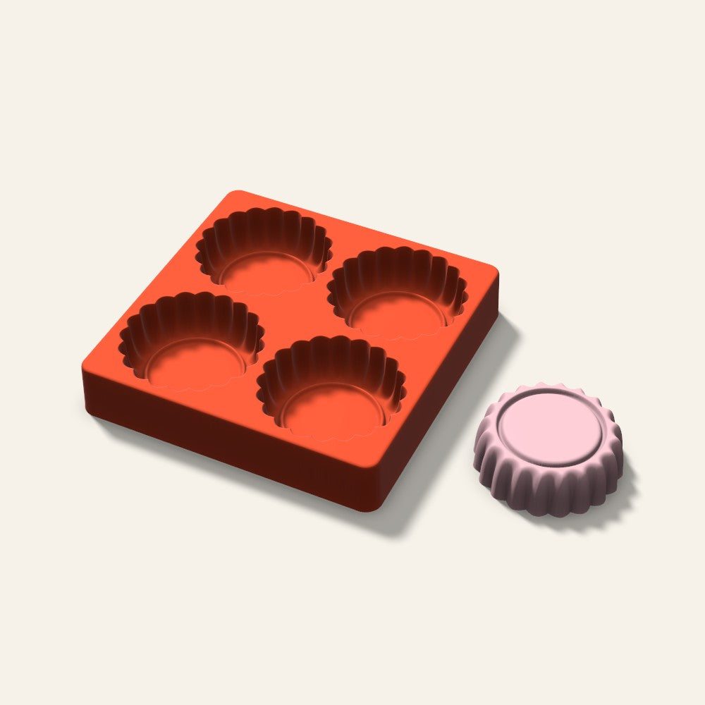 Sandwich Cookie Soap Mold, 3 Inch, 4 Cavity, 3D render