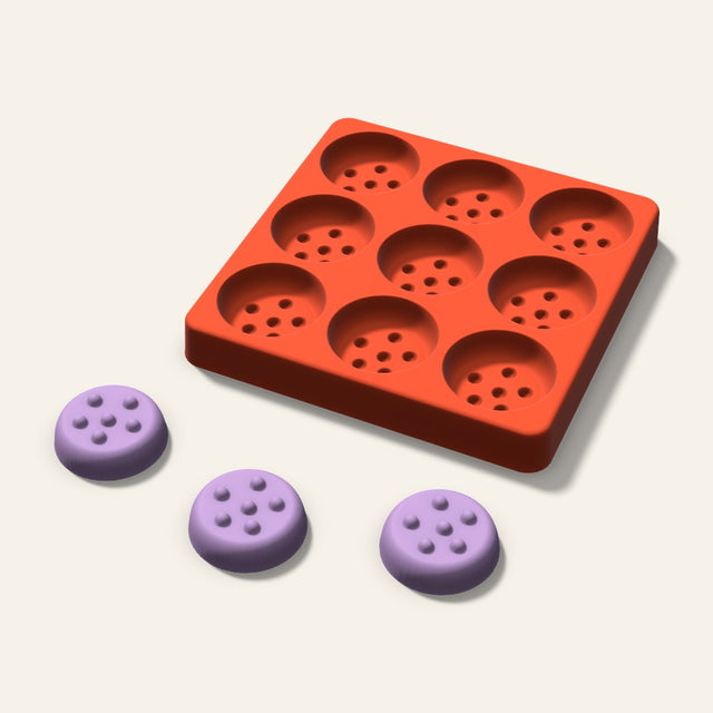 Cookie Wax Melt Mold, 1.5 Inch, 9 Cavity, 3D render