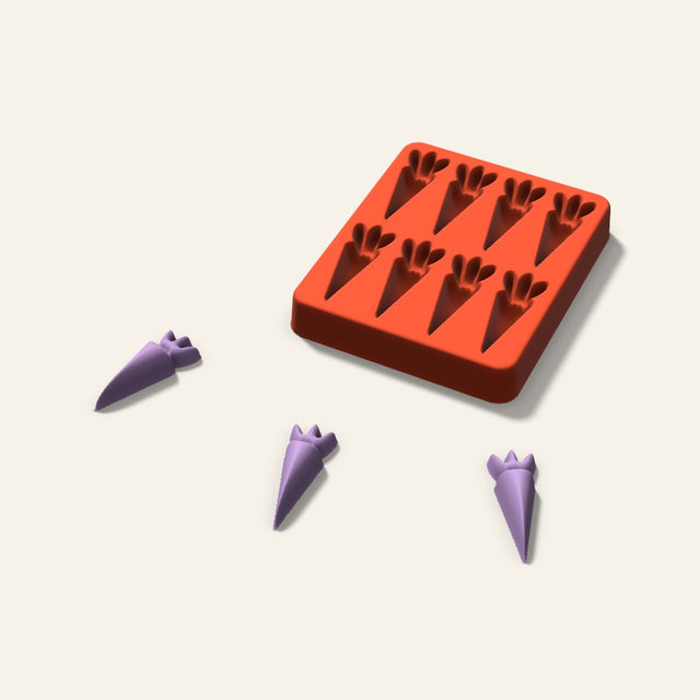 Carrot Wax Melt Mold, 2 Inch, 8 Cavity, 3D render