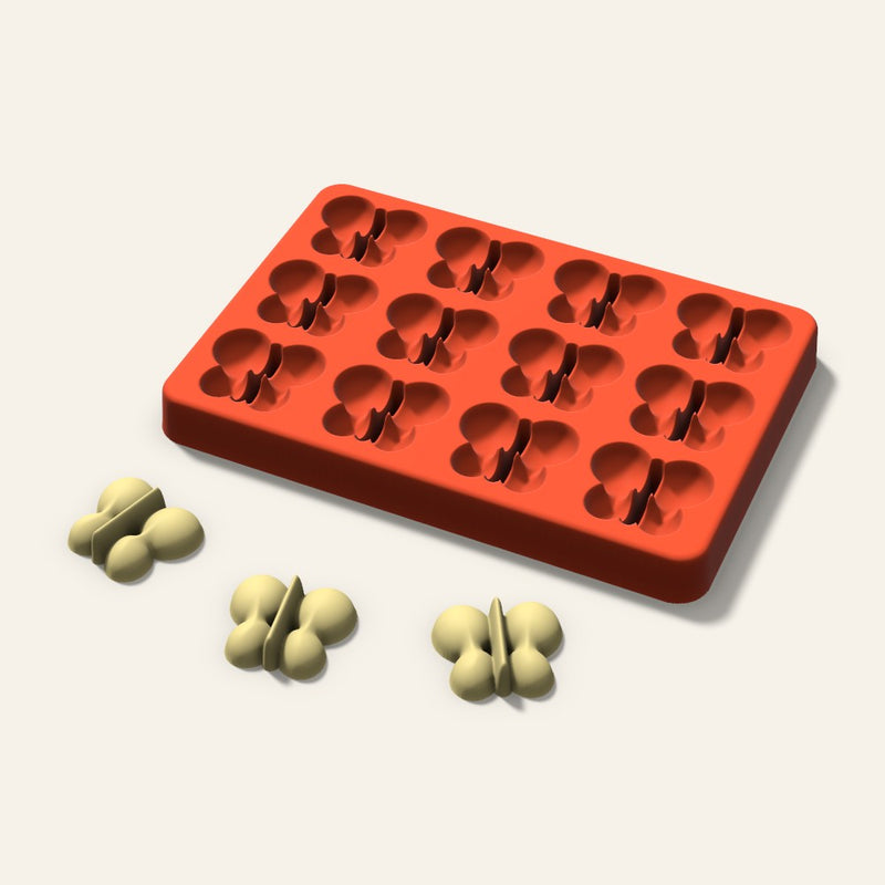 Butterfly Butter Pat Mold, 1.25 Inch, 12 Cavity