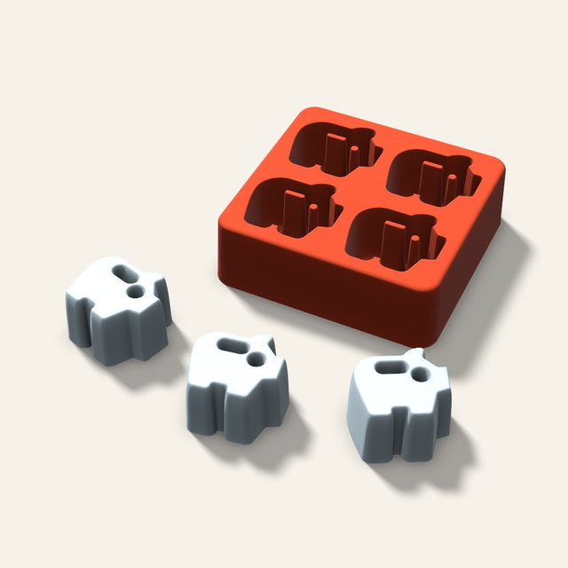 Piggy Bank Ice Mold, 1.5 Inch, 4 Cavity, 3D render