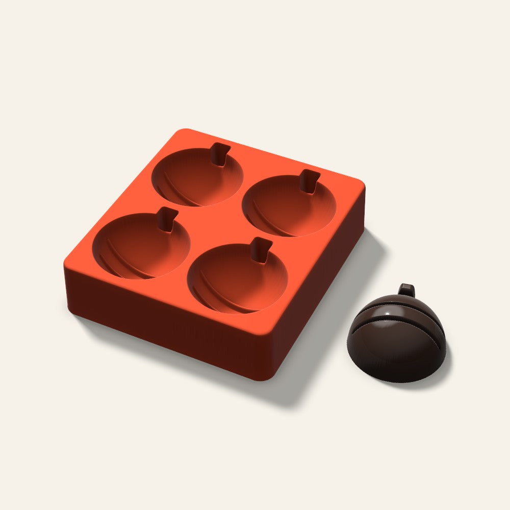 Ornament Mini Cake Mold, 2.5 Inch, 4 Cavity, 3D render