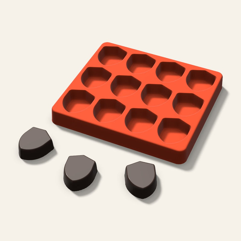 Shield Chocolate Mold, 1.5 Inch, 12 Cavity