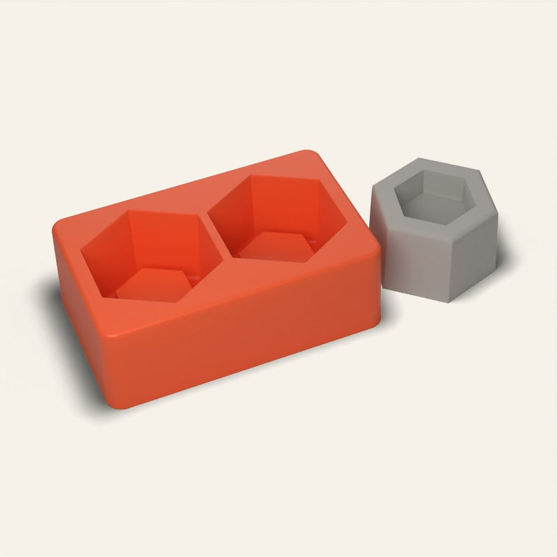 Hexagon Tealight Holder Mold, 2 Cavity