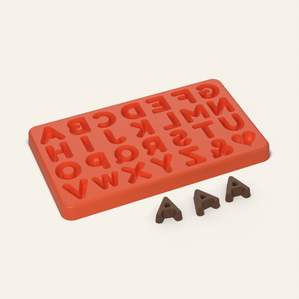 Mini Alphabet Mold, 26 Cavity, 3D render