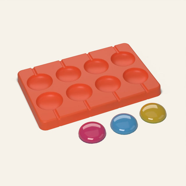 Round Lollipop Mold, 8 Cavity, 3D render